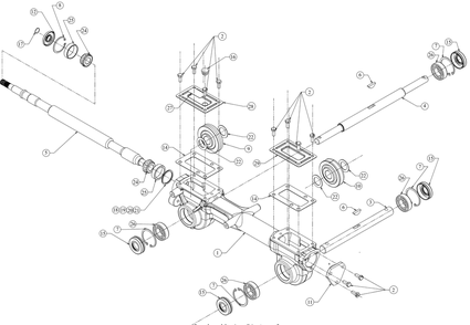 Gearcase Diagram and Parts List for RT45 (21AA40M8710)(2019) Cub Cadet Tiller